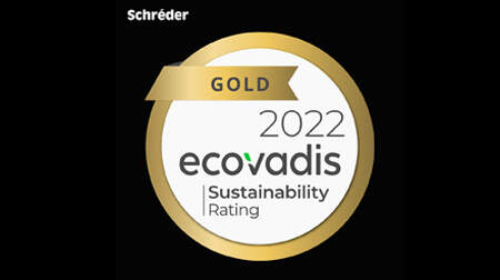 SCHRÉDER RECIBE LA CALIFICACIÓN DE SOSTENIBILIDAD ORO DE ECOVADIS2022